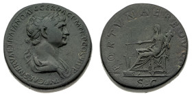 Monete Romane Imperiali
Sesterzio databile al periodo 114-117 d.C. - Zecca: Roma - Diritto: busto laureato e drappeggiato dell'Imperatore a destra - ...
