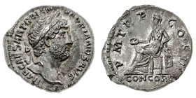 Monete Romane Imperiali
Denario databile al periodo 119-122 d.C. - Zecca: Roma - Diritto: testa laureata dell'Imperatore a destra - Rovescio: la Conc...