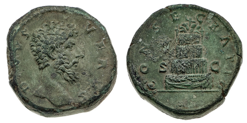 Monete Romane Imperiali
Sesterzio postumo di "consacrazione" coniato nel 169 d....