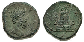 Monete Romane Imperiali
Sesterzio postumo di "consacrazione" coniato nel 169 d.C., sotto l'impero di Marco Aurelio - Zecca: Roma - Diritto: testa di ...