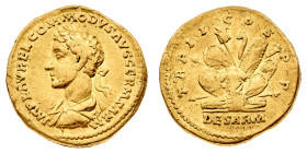 Monete Romane Imperiali
Aureo con il titolo di Cesare databile al 177 d.C. - Zecca: Roma - Diritto: busto laureato e drappeggiato di Commodo a sinist...
