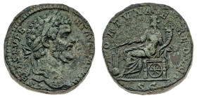 Monete Romane Imperiali
Sesterzio databile al 196 d.C. - Zecca: Roma - Diritto: testa laureata dell'Imperatore a destra - Rovescio: la Fortuna stante...