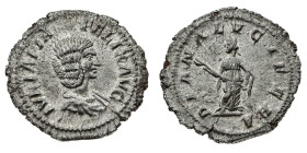 Monete Romane Imperiali
Denario al nome e con l'effigie di Giulia Domna, moglie dell'Imperatore, databile al periodo 211-217 d.C. - Zecca: Roma - Dir...