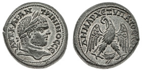 Monete Romane Imperiali
Tetradramma databile agli anni 215-217 d.C. - Zecca: Berytus - Diritto: testa laureata dell'Imperatore a destra - Rovescio: a...