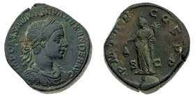 Monete Romane Imperiali
Sesterzio databile al 222 d.C. - Zecca: Roma - Diritto: busto laureato, drappeggiato e corazzato dell'Imperatore a destra - R...