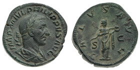 Monete Romane Imperiali
Sesterzio databile al 247 d.C. - Zecca: Roma - Diritto: busto laureato, drappeggiato e corazzato dell'Imperatore a destra - R...