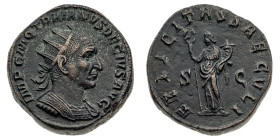 Monete Romane Imperiali
Doppio Sesterzio - Zecca: Roma - Diritto: busto radiato e corazzato dell'Imperatore a destra - Rovescio: la Felicitas stante ...