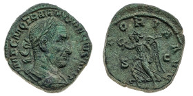 Monete Romane Imperiali
Sesterzio - Zecca: Roma - Diritto: busto laureato e corazzato dell'Imperatore a destra - Rovescio: la Vittoria in cammino ver...