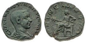 Monete Romane Imperiali
Sesterzio con il titolo di Cesare - Zecca: Roma - Diritto: busto drappeggiato di Ostiliano a destra - Rovescio: Apollo seduto...