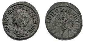 Monete Romane Imperiali
Antoniniano - Zecca: Antiochia - Diritto: busto radiato e drappeggiato di Quieto a destra - Rovescio: Marte andante a destra,...