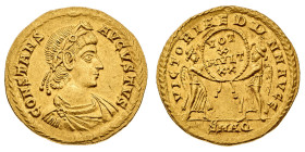 Monete Romane Imperiali
Solido databile al periodo 340-350 d.C. - Zecca: Aquileia - Diritto: busto diademato di perle, drappeggiato e corazzato dell'...