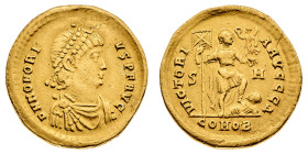Monete Romane Imperiali
Solido databile al periodo 393-395 d.C. - Zecca: Sirmium - Diritto: busto diademato di rosette, drappeggiato e corazzato dell...