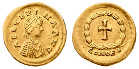 Monete Romane Imperiali
Tremisse al nome e con l'effigie di Elia Verina, moglie dell'Imperatore, databile al periodo 457-461 d.C. - Zecca: Costantino...