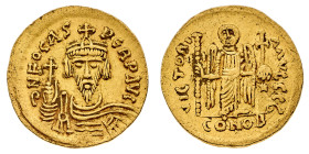 Monete Bizantine
Foca (602-610) - Solido databile al periodo 603-607 d.C. - Zecca: Costantinopoli - Diritto: mezzo busto coronato dell'Imperatore di ...