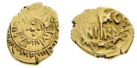 Monete di Zecche Italiane
Guglielmo II "il Buono" (1166-1189) - Tarì - Zecca: Palermo - Diritto: cinque globetti entro legenda circolare - Rovescio: ...