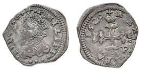 Monete di Zecche Italiane
Filippo III di Spagna (1598-1621) - 3 Tarì 1620 - Zecca: Messina - Diritto: busto coronato del Re a sinistra - Rovescio: cr...