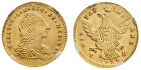 Monete di Zecche Italiane
Carlo III di Borbone (1734-1759) - Doppia Oncia 1755 NGC MS 64 - Zecca: Palermo - Diritto: effigie del Re a destra - Rovesc...