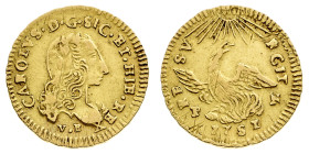 Monete di Zecche Italiane
Carlo III di Borbone (1734-1759) - Oncia 1751 - Zecca: Palermo - Diritto: effigie del Re a destra - Rovescio: la Fenice sul...
