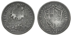 Antichi Stati italiani
Scudo da 10 Paoli 1796 - Zecca: Bologna - Diritto: stemma sormontato da una testa di leone - Rovescio: la Vergine con il Bambi...