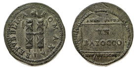 Antichi Stati italiani
Prova in piombo ramato del Baiocco - Zecca: Roma - Diritto: due fasci sormontati da un pileo - Rovescio: legenda in quattro ri...