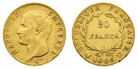 Antichi Stati italiani
Napoleone I Imperatore dei Francesi (1804-1814) - 20 Franchi 1806 - Zecca: Torino - Diritto: effigie di Napoleone a sinistra -...