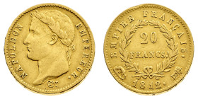 Antichi Stati italiani
Napoleone I Imperatore dei Francesi (1804-1814) - 20 Franchi 1812 - Zecca: Roma - Diritto: effigie laureata di Napoleone a sin...