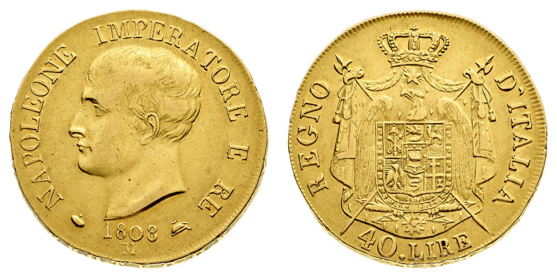 Antichi Stati italiani
Napoleone I Re d'Italia (1805-1814) - 40 Lire 1808 - Zec...