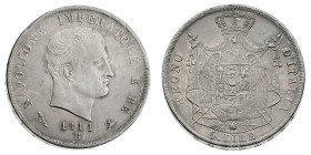 Antichi Stati italiani
Napoleone I Re d'Italia (1805-1814) - 5 Lire 1811 - Zecca: Bologna - Diritto: effigie di Napoleone a destra - Rovescio: stemma...