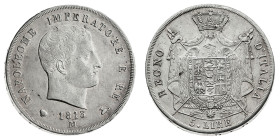 Antichi Stati italiani
Napoleone I Re d'Italia (1805-1814) - 5 Lire 1813 - Zecca: Milano - Diritto: effigie di Napoleone a destra - Rovescio: stemma ...