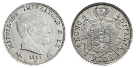 Antichi Stati italiani
Napoleone I Re d'Italia (1805-1814) - 2 Lire 1813 - Zecca: Venezia - Diritto: effigie di Napoleone a destra - Rovescio: stemma...