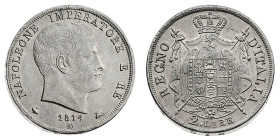 Antichi Stati italiani
Napoleone I Re d'Italia (1805-1814) - 2 Lire 1814 - Zecca: Milano - Diritto: effigie di Napoleone a destra - Rovescio: stemma ...