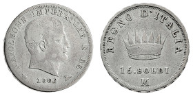 Antichi Stati italiani
Napoleone I Re d'Italia (1805-1814) - 15 Soldi 1809 - Zecca: Milano - Diritto: effigie di Napoleone a destra - Rovescio: coron...