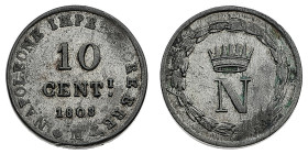Antichi Stati italiani
Napoleone I Re d'Italia (1805-1814) - 10 Centesimi 1808 - Zecca: Milano - Diritto: valore e data nel campo - Rovescio: lettera...