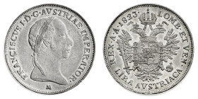 Antichi Stati italiani
Francesco I d'Asburgo (1815-1835) - 1 Lira 1823 - Zecca: Milano - Diritto: effigie laureata di Francesco I a destra - Rovescio...