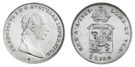 Antichi Stati italiani
Francesco I d'Asburgo (1815-1835) - Mezza Lira 1823 - Zecca: Vienna - Diritto: effigie laureata di Francesco I a destra - Rove...