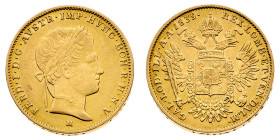 Antichi Stati italiani
Ferdinando I d'Asburgo (1835-1848) - Mezza Sovrana 1839 - Zecca: Milano - Diritto: effigie laureata di Ferdinando I a destra -...
