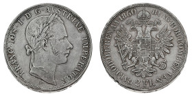 Antichi Stati italiani
Francesco Giuseppe I d'Asburgo (1848-1866) - 2 Fiorini o Goldgulden 1860 - Zecca: Venezia - Diritto: effigie laureata di Franc...