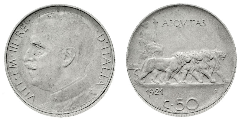 Regno d'Italia

Vittorio Emanuele III (1900-1946)

50 Centesimi Leoni 1921 c...