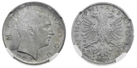 Europa

Albania

Amet Zogu (1925-1939) - Franga Ar 1927 Prova NGC MS 65 - Zecca: Roma - Diritto: effigie del Re a destra - Rovescio: aquila bicipi...