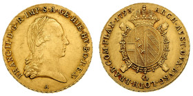 Europa

Austria

Franz II (1792-1806) - Sovrana 1793 - Zecca: Vienna - Diritto: effigie laureata dell'Imperatore a destra - Rovescio: stemma coron...