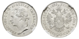 Europa

Austria

Franz Joseph I (1848-1916) - 20 Kreuzer 1852 NGC MS 63+ - Zecca: Vienna - Diritto: testa laureata dell'Imperatore a destra - Rove...