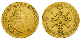 Europa

Francia

Louis XIV (1643-1715) - Louis d'or "aux 4 L" 1694 - Zecca: Parigi - Diritto: testa laureata del Re a destra - Rovescio: quattro "...