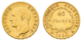 Europa

Francia

Napoleone I Imperatore (1804-1814) - 40 Franchi 1806 - Zecca: Parigi - Diritto: testa nuda di Napoleone a sinistra - Rovescio: va...