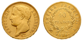 Europa

Francia

Napoleone I Imperatore (1804-1814) - 40 Franchi 1810 - Zecca: Bordeaux - Diritto: testa laureata di Napoleone a sinistra - Rovesc...