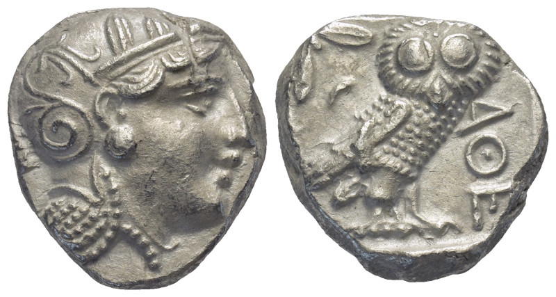 Attica, Athens AR Tetradrachm. (23mm, 16.8 g) Circa 350-294 BC. Helmeted head of...