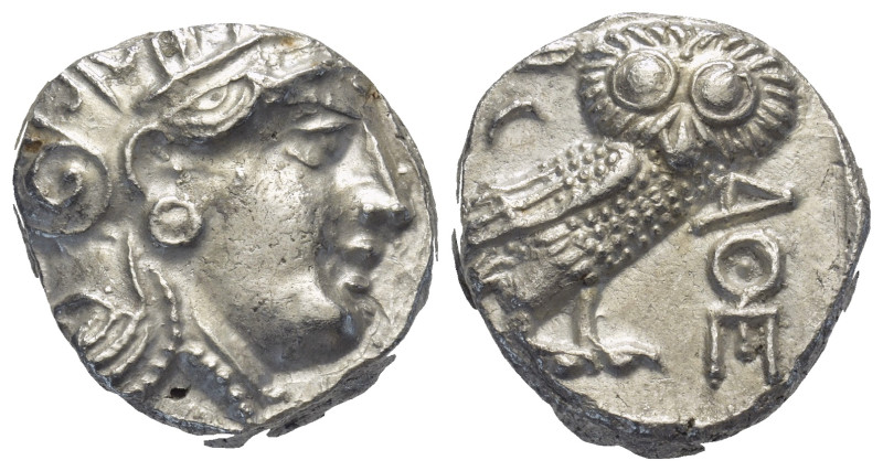 Attica, Athens AR Tetradrachm. (20mm, 17,0 g) Circa 350-294 BC. Helmeted head of...
