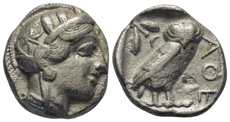 Attica, Athens AR Tetradrachm. (24mm, 16.14 g) Circa 350-294 BC. Helmeted head o...
