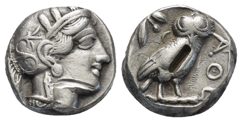 Attica, Athens AR Tetradrachm. (23mm, 16,9 g) Circa 350-294 BC. Helmeted head of...