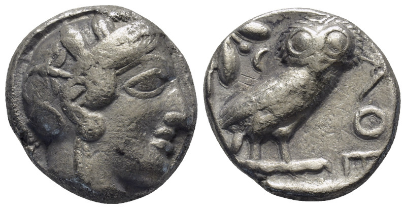 Attica, Athens AR Tetradrachm. (23mm, 16.14 g) Circa 350-294 BC. Helmeted head o...