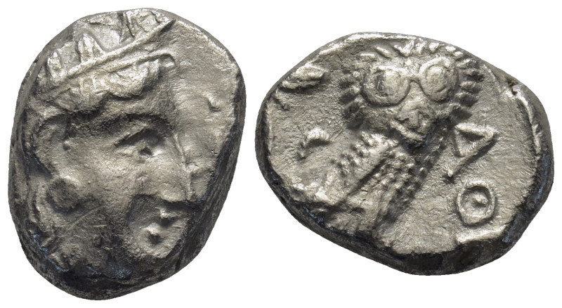 Attica, Athens AR Tetradrachm. (23mm, 16.91 g) Circa 350-294 BC. Helmeted head o...